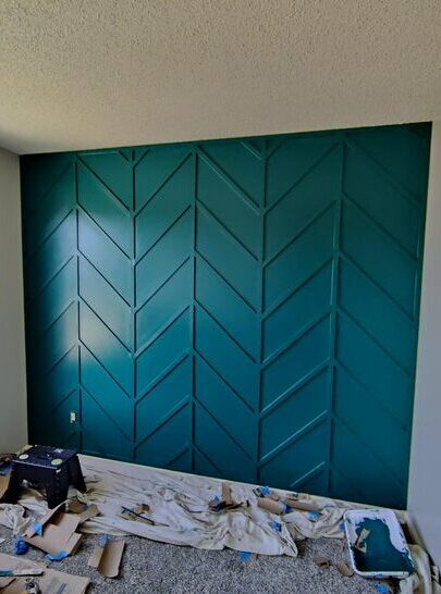 blue accent wall