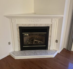white fireplace