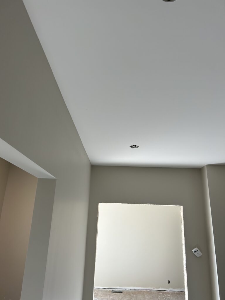 white ceiling with grey walls