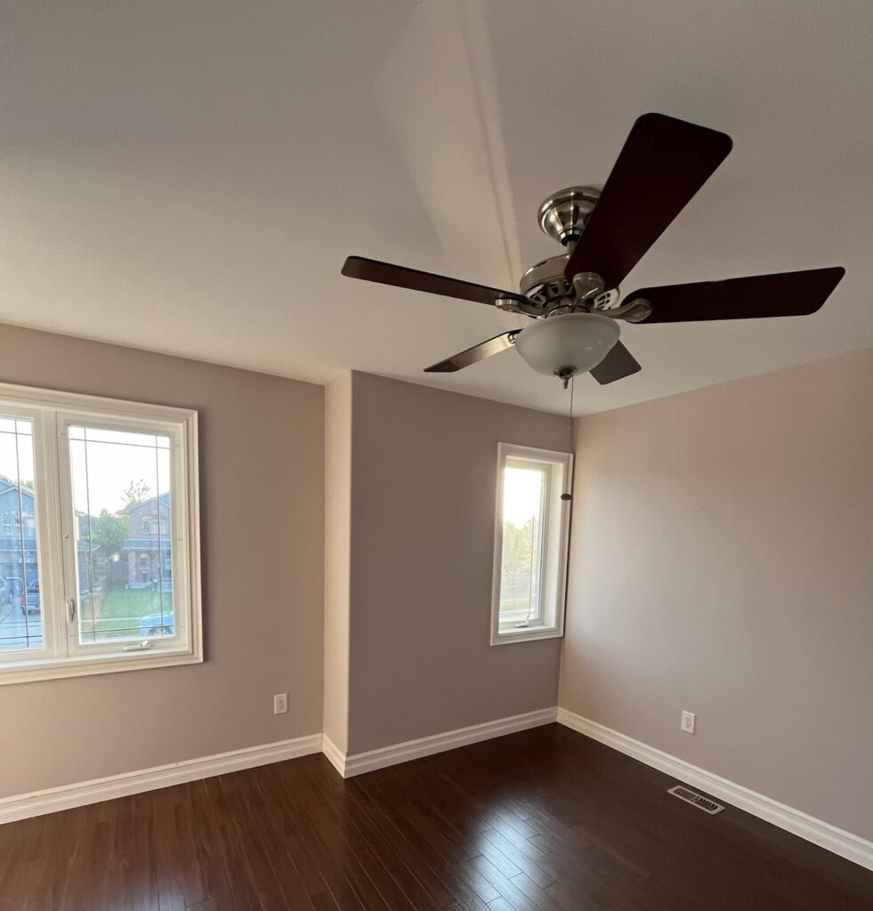 bedroom with beige walls