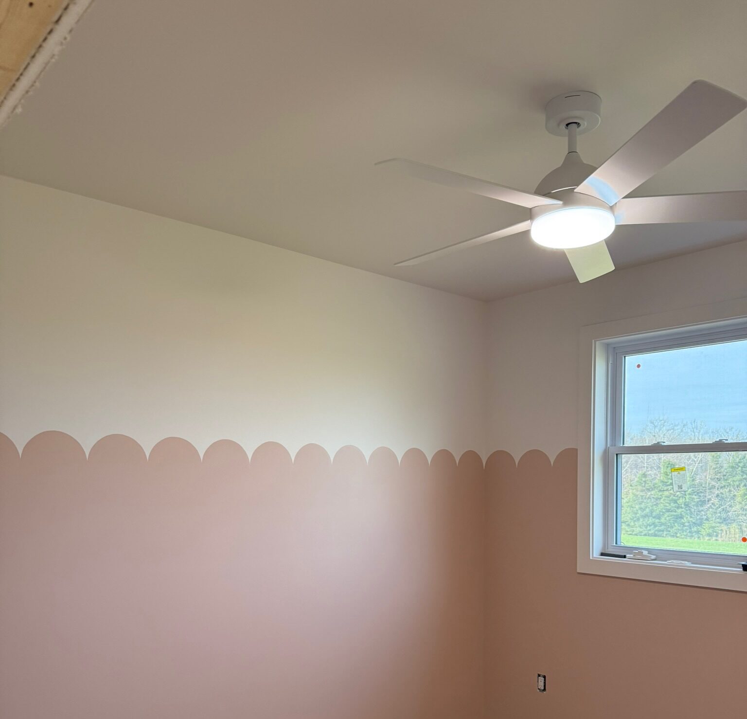 pink accent wall