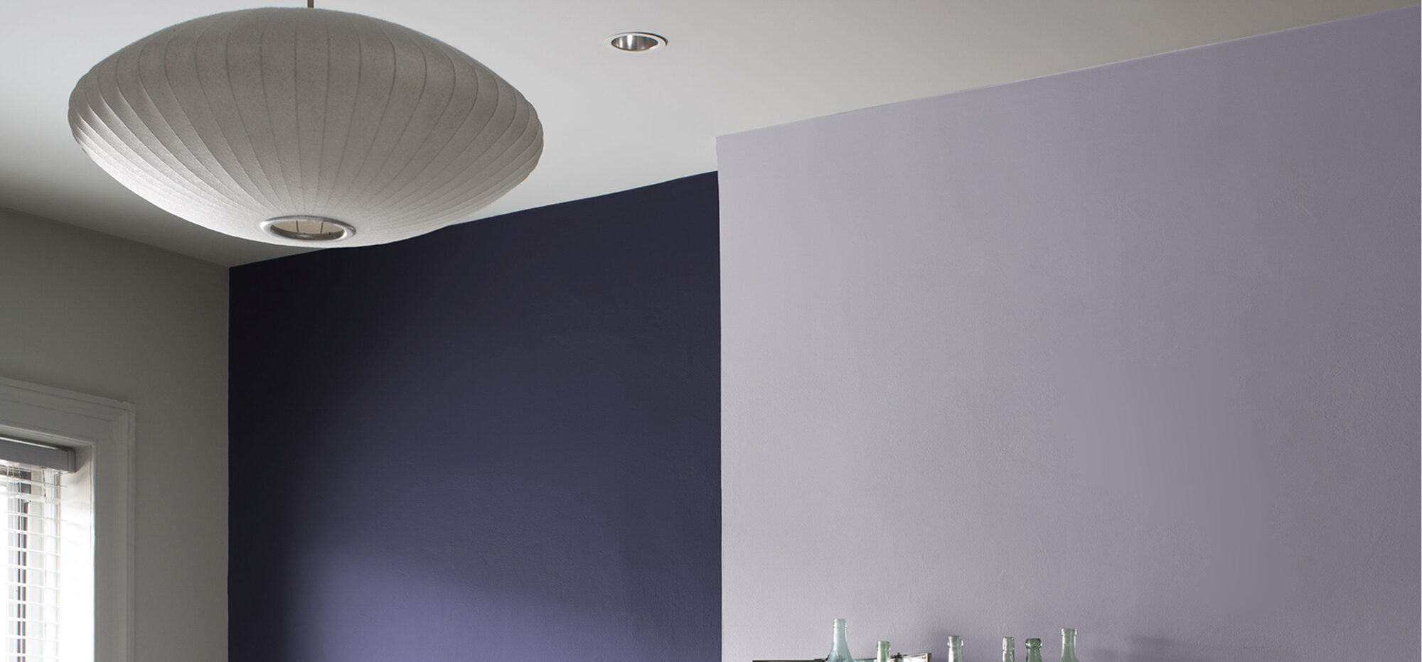 purple accent wall